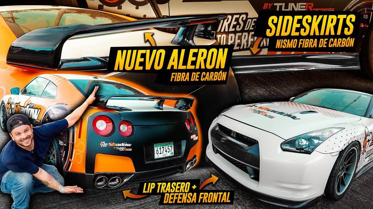 FIBRA DE CARBONO AL GT-R Alerón + Sideskirts NISMO y MEJORAS A LA ESTÉTICA DEFENSA OEM + LIP TRASERO