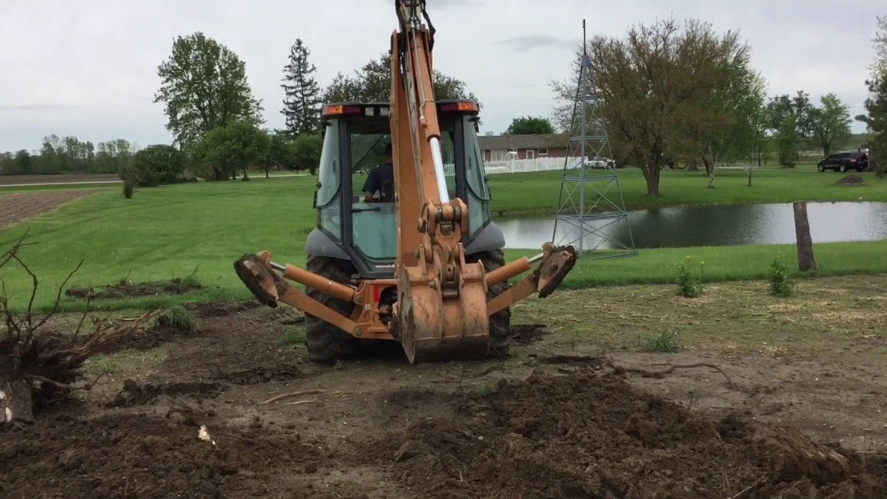 Tree Stump Removal with Case 580 Super N