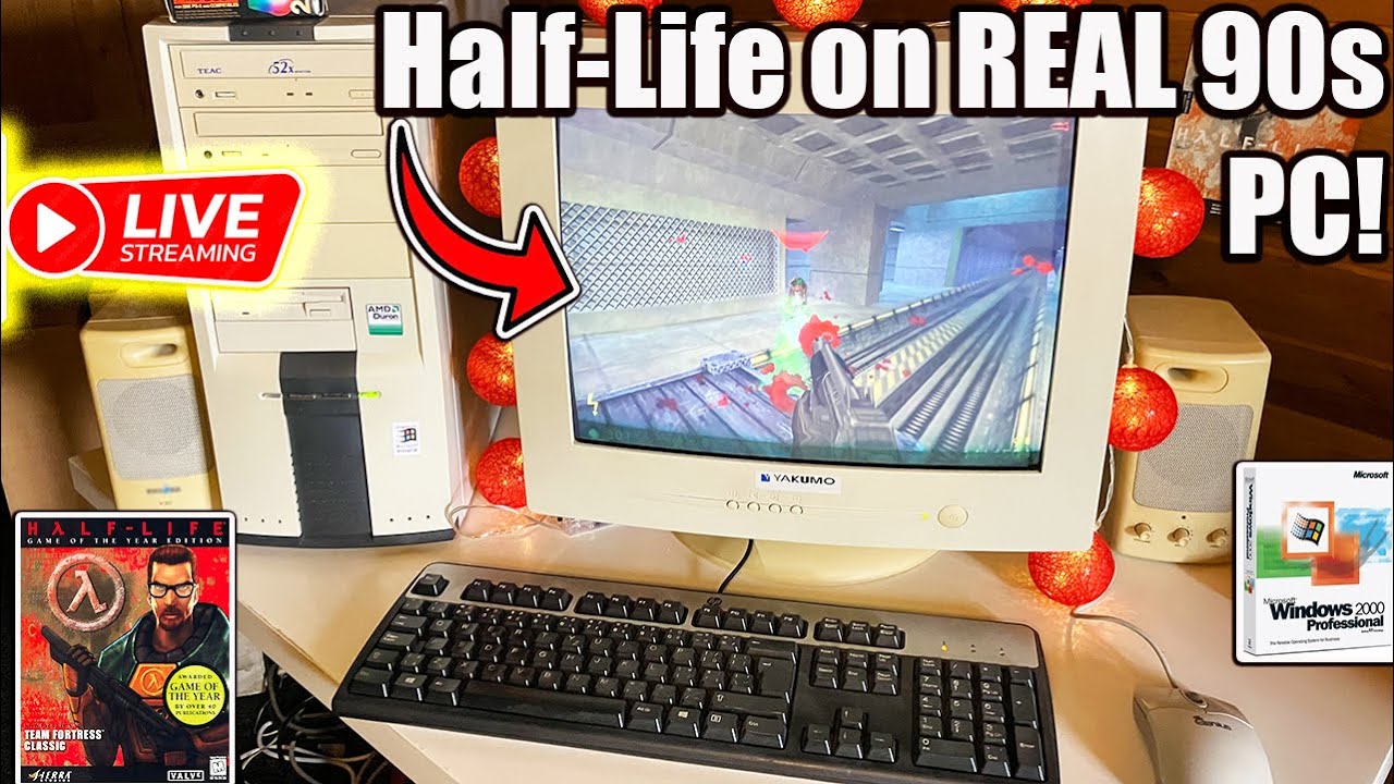 Playing Half-Life (1998) on My REAL 90s PC &mdash; LIVE Retro Gaming Stream!