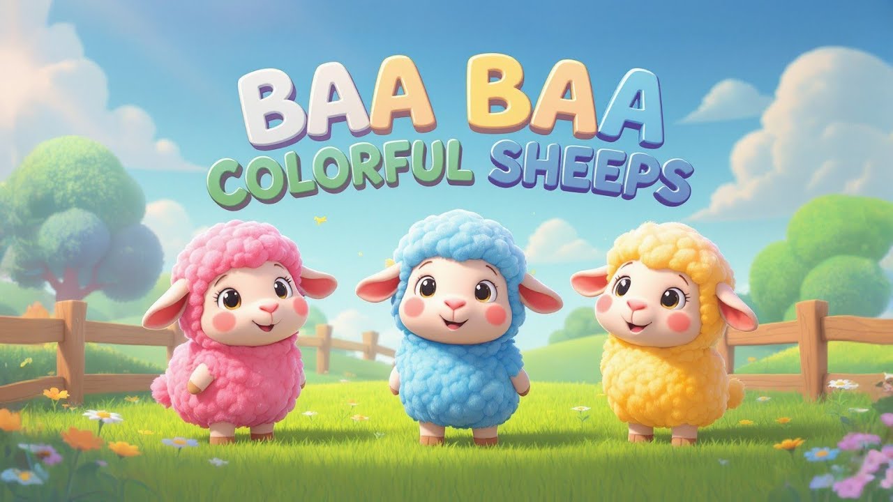 Baa Baa Colorful Sheep 🐑🌈 | Learn Colors Song for Kids | Nursery Rhymes | JuJu Jelly