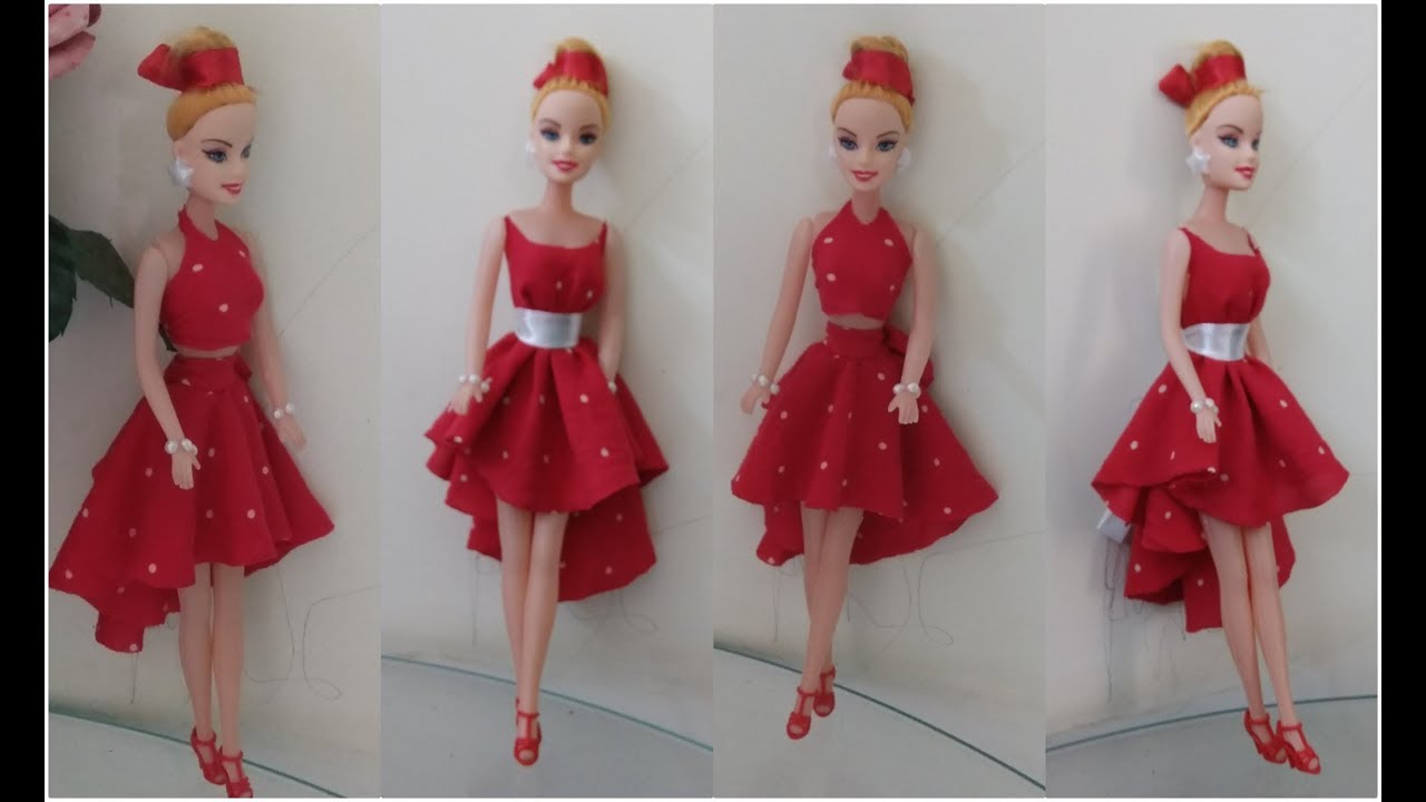 DIY Easy Doll Dress Making Ideas/How to Make Doll Dresses/Doll Clothing From Old Clothes/Doll Dress