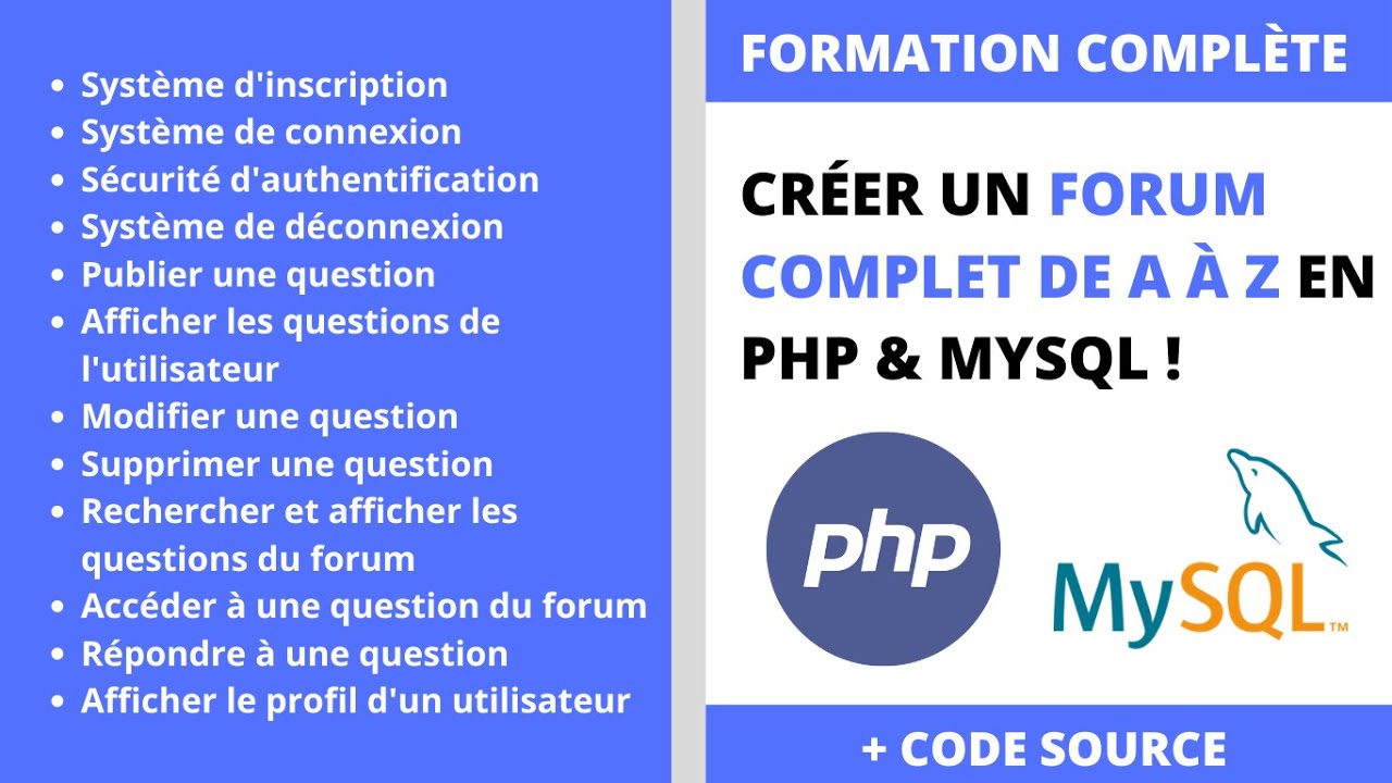TUTO PHP - Créer un Forum complet de A à Z en PHP & MySQL ! (Formation complète)