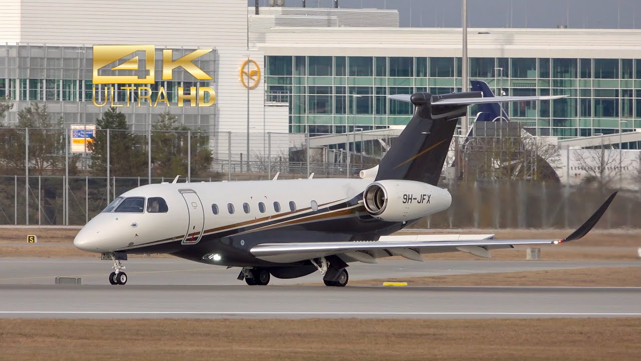 Embraer EMB-550 Praetor 600 from Flexjet 9H-JFX arrival at Munich Airport MUC EDDM