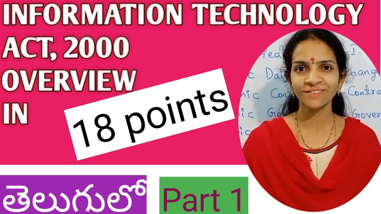 Information Technology Act, 2000 --features telugu, part 1