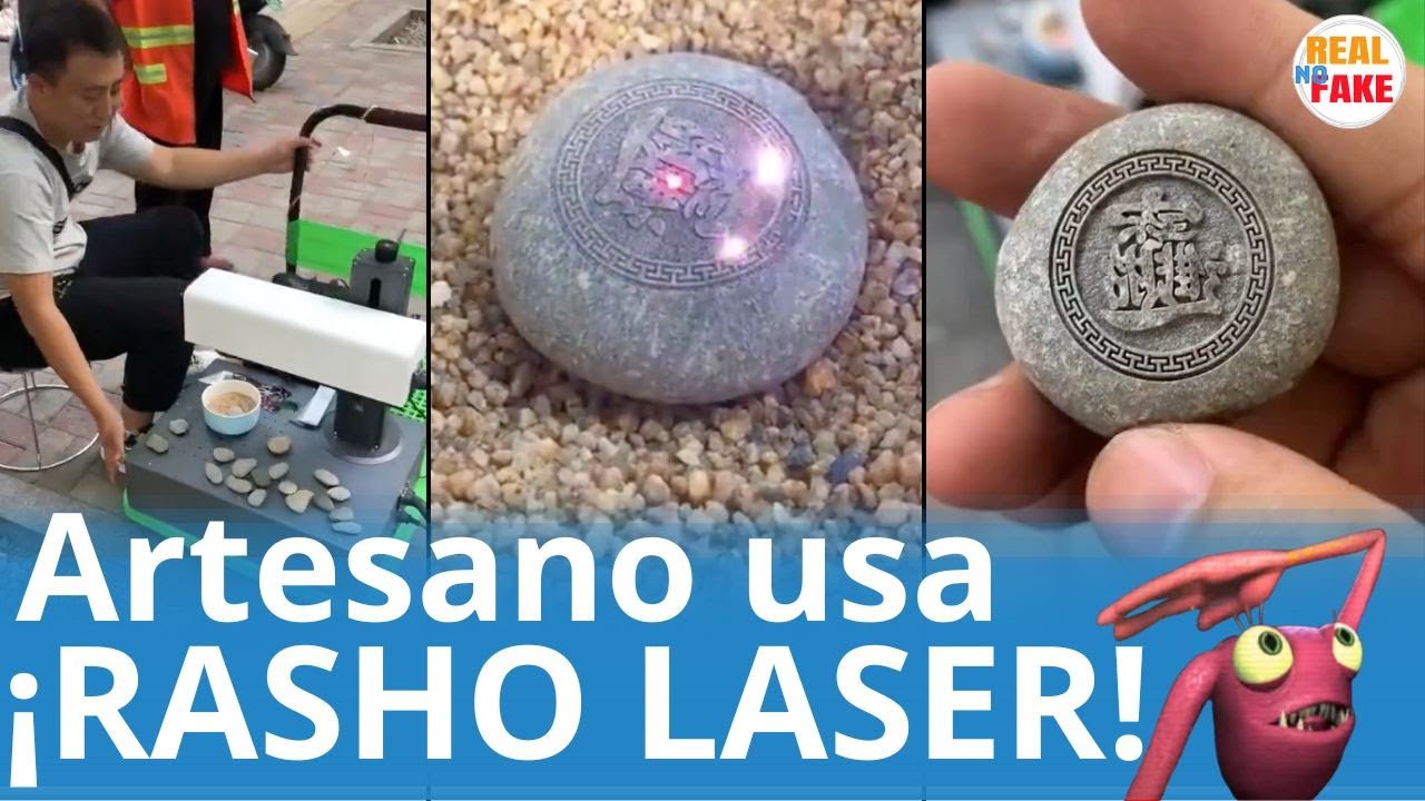 Artesano usa rayo laser para hacer increíbles diseños en rocas #noticias