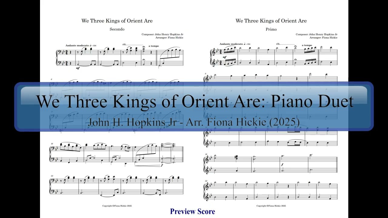 We Three Kings of Orient Are: Piano Duet