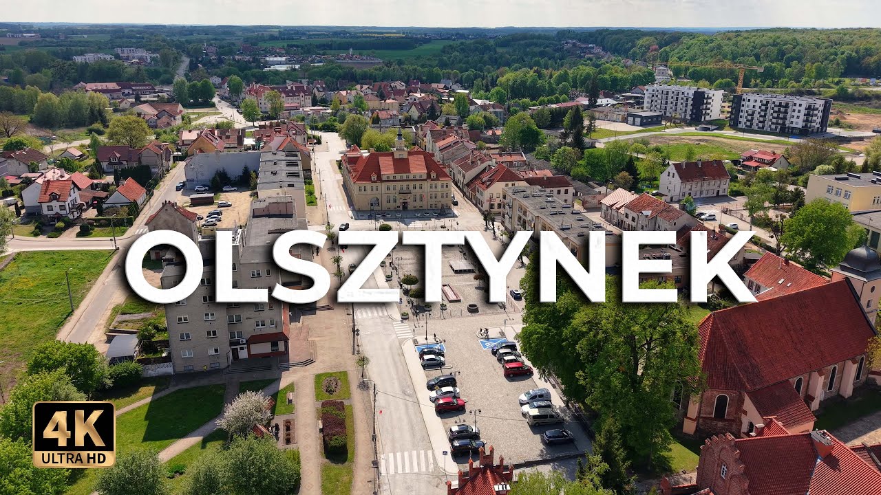 Olsztynek от птичьего взгляда на глаз 2025 | Исцеление города ™ [4K] Польша