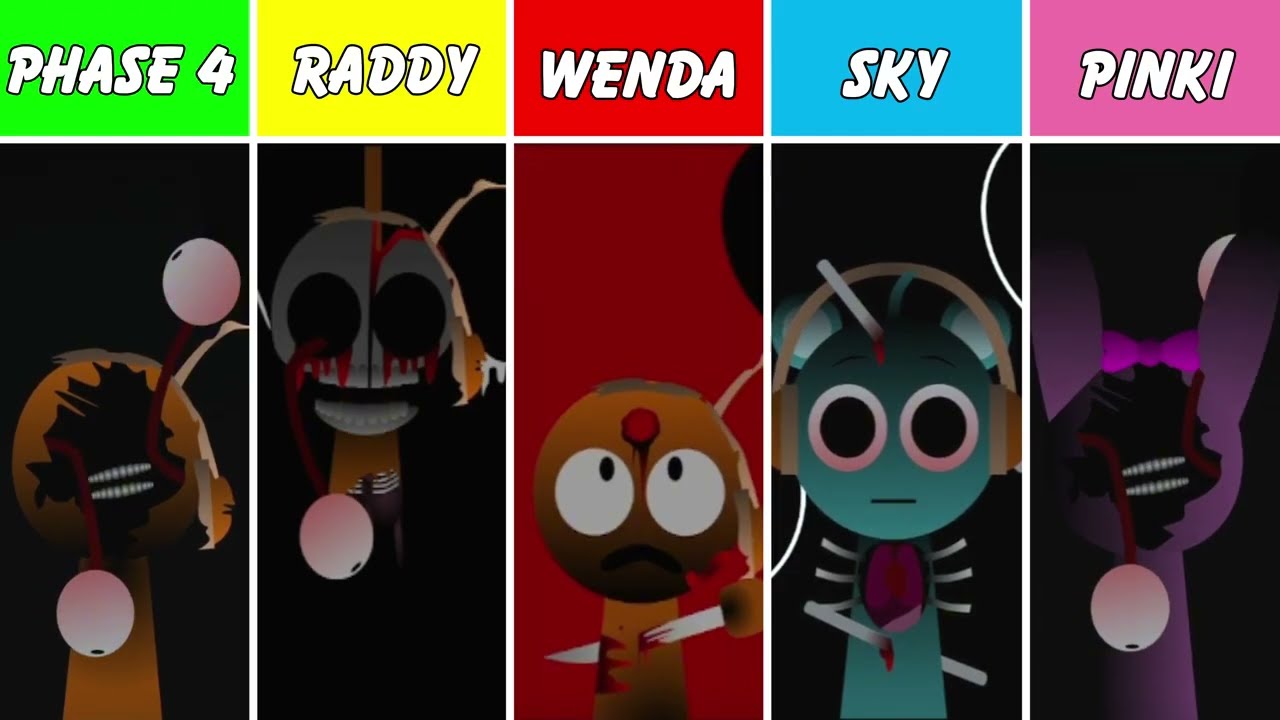 Phase 4 But Everyone Is WENDA Vs SKY Vs PINKI  (Best Mod) In Incredibox Sprunki
