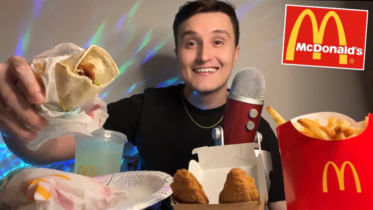 ASMR | NEW McDonald’s Snack Wrap Mukbang 🍗🍟 (eating sounds)