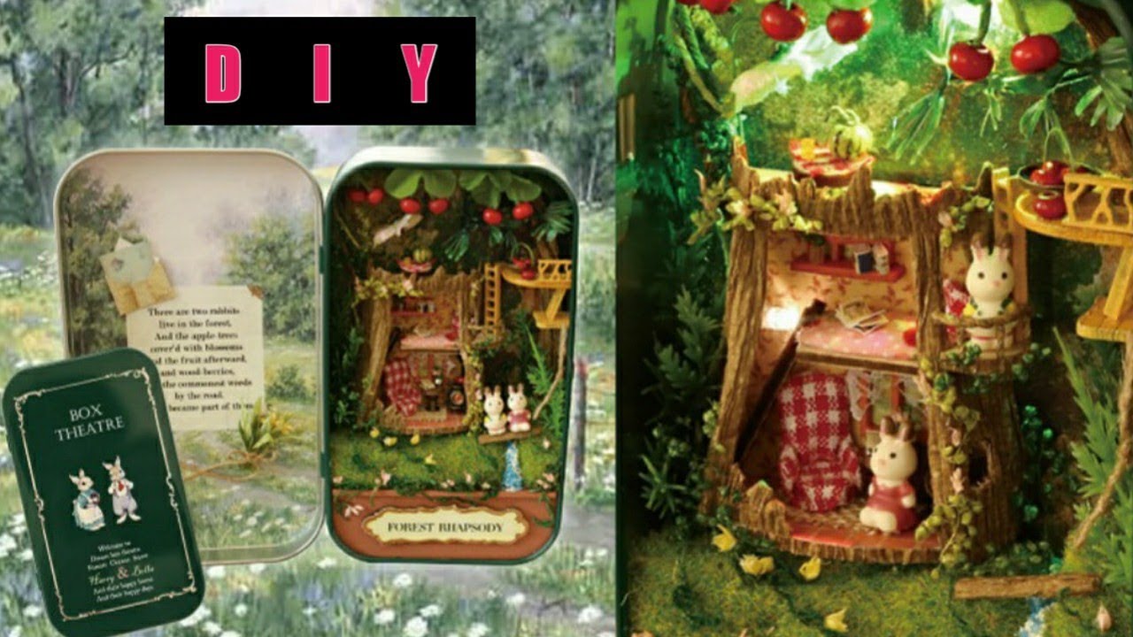 DIY MINIATURE DOLLHOUSE theater box forest rhapsody build #2