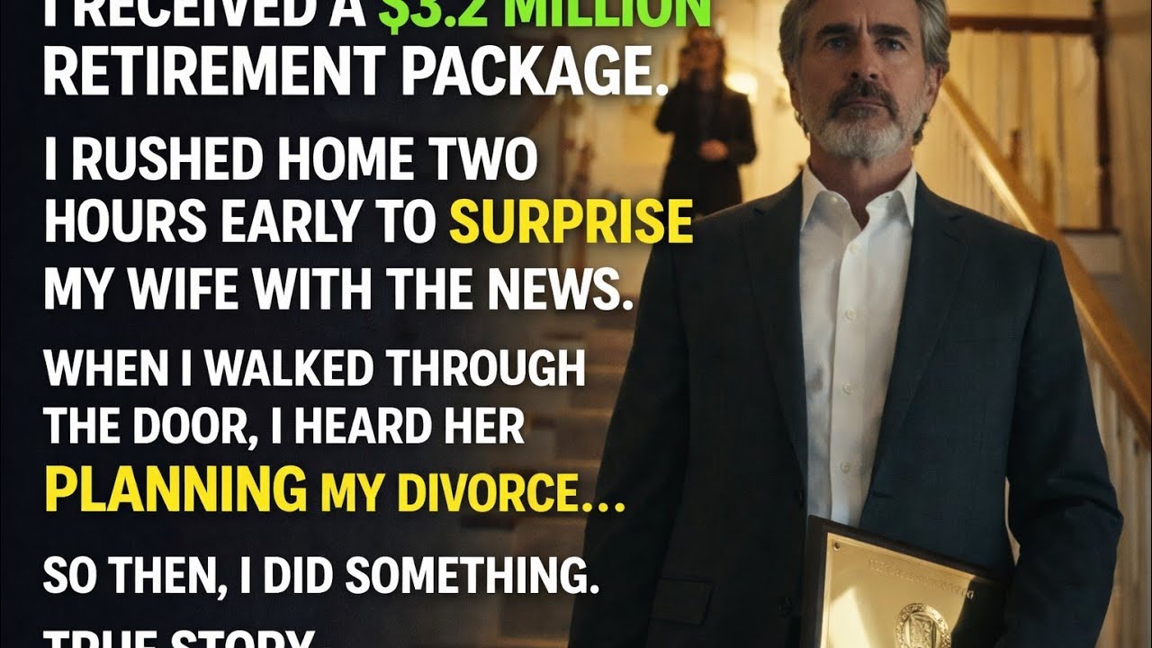 I received a $3.2 million retirement package. I rushed home to surprise my wife. When I walked in,