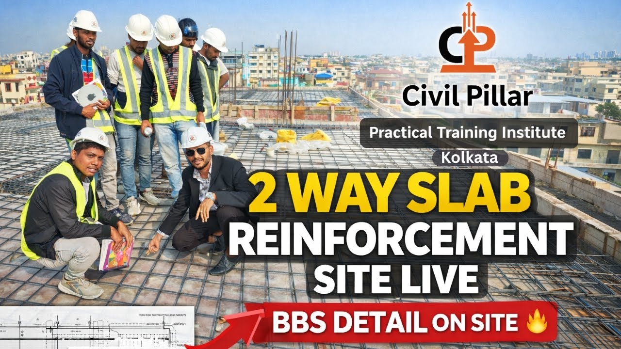 2 Way Slab Reinforcement LIVE 😱 | Full Site Practical || Civil Pillar Kolkata ||