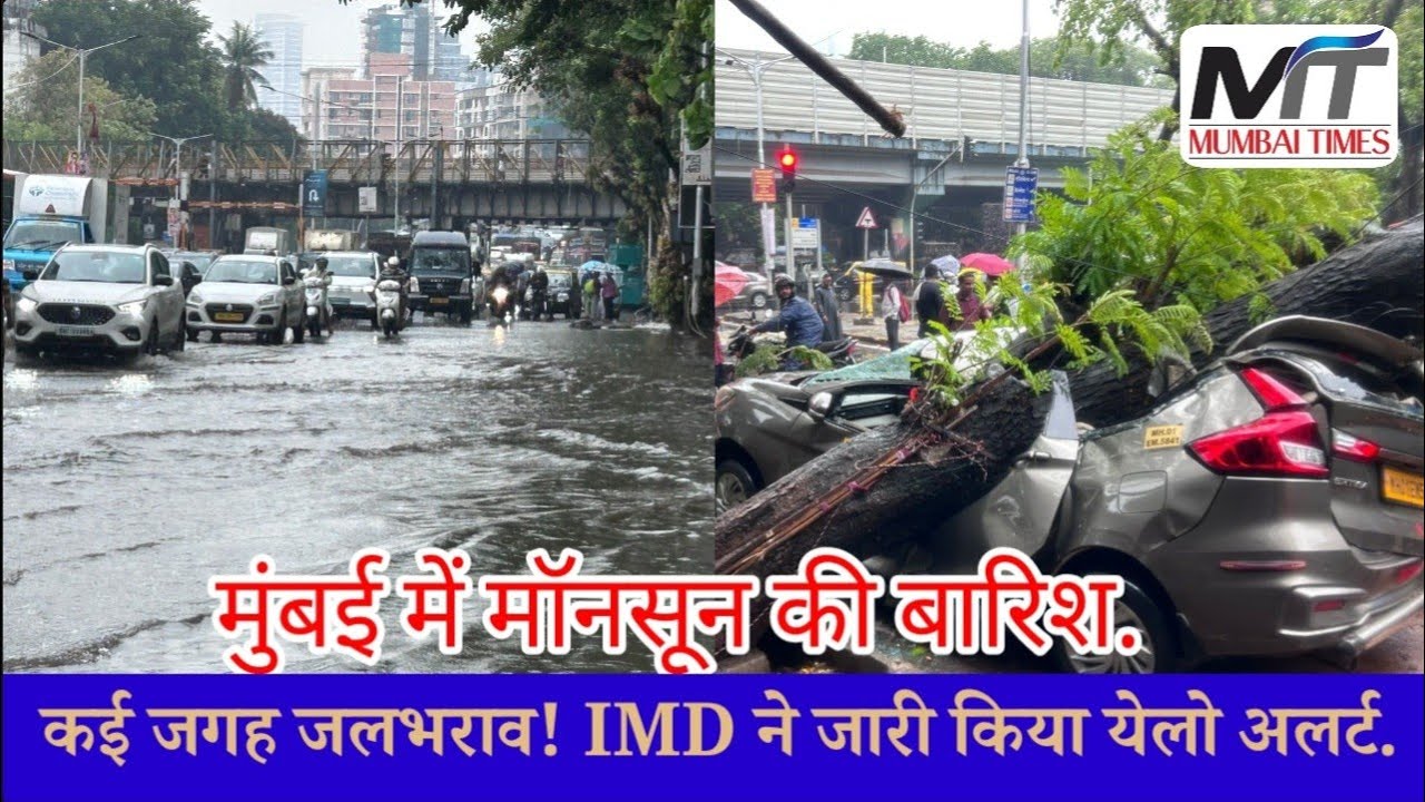 Flooded roads, uprooted trees, and wall collapses: Monsoon hits, heavy rain paralyzes Mumbai.