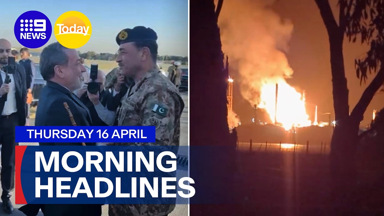 Geelong oil refinery burns out of control; Iran threatens to shut down Gulf trade | 9 News Australia