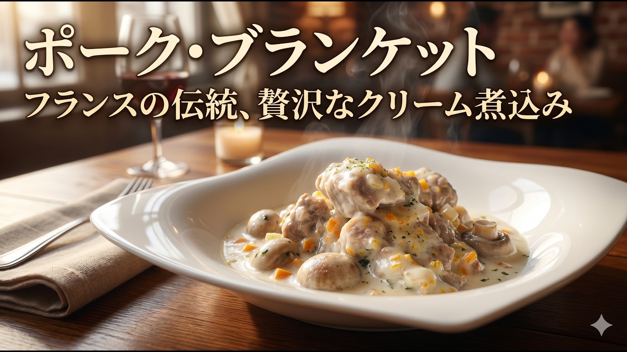フランスの家庭料理No１！！と言っても過言ではない定番中の定番【豚肉のクリーム煮込み】【ブランケット】＝「白い煮込み」