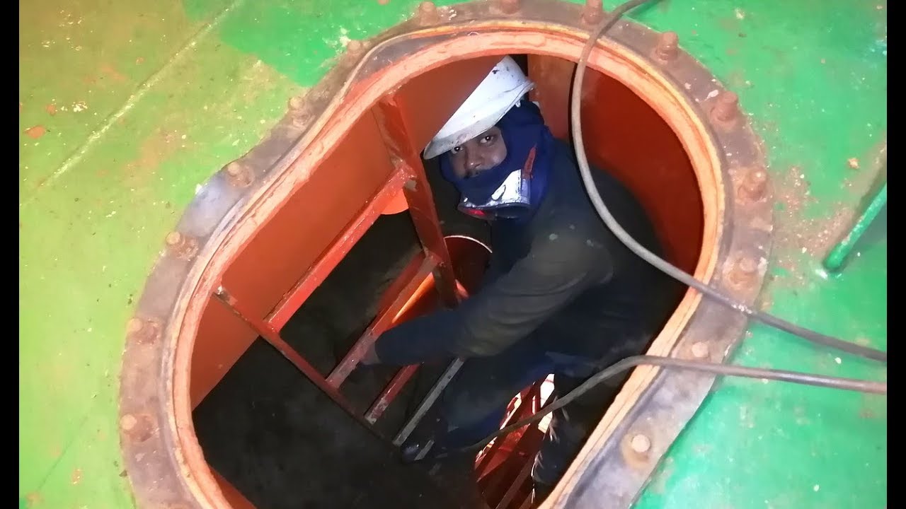 Inside the Forepeak Tank in Tanker ship
