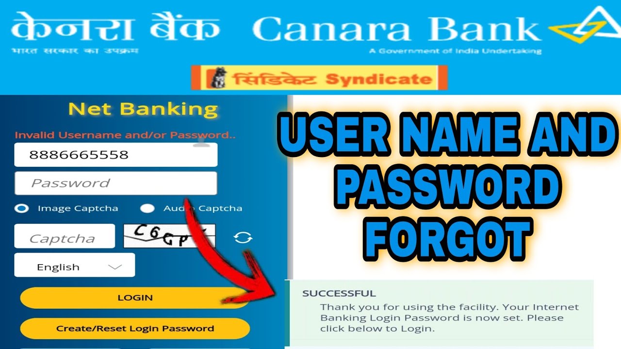 Canara Net Banking User ID and Password Forgot/Rest @CanaraBank#2023 #canara_bank #bank