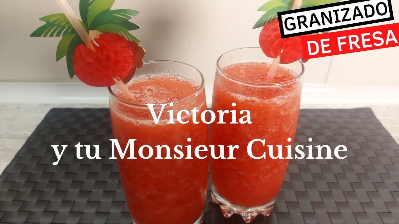 REFRESCANTE GRANIZADO DE FRESA🍓en Monsieur Cuisine y Thermomix