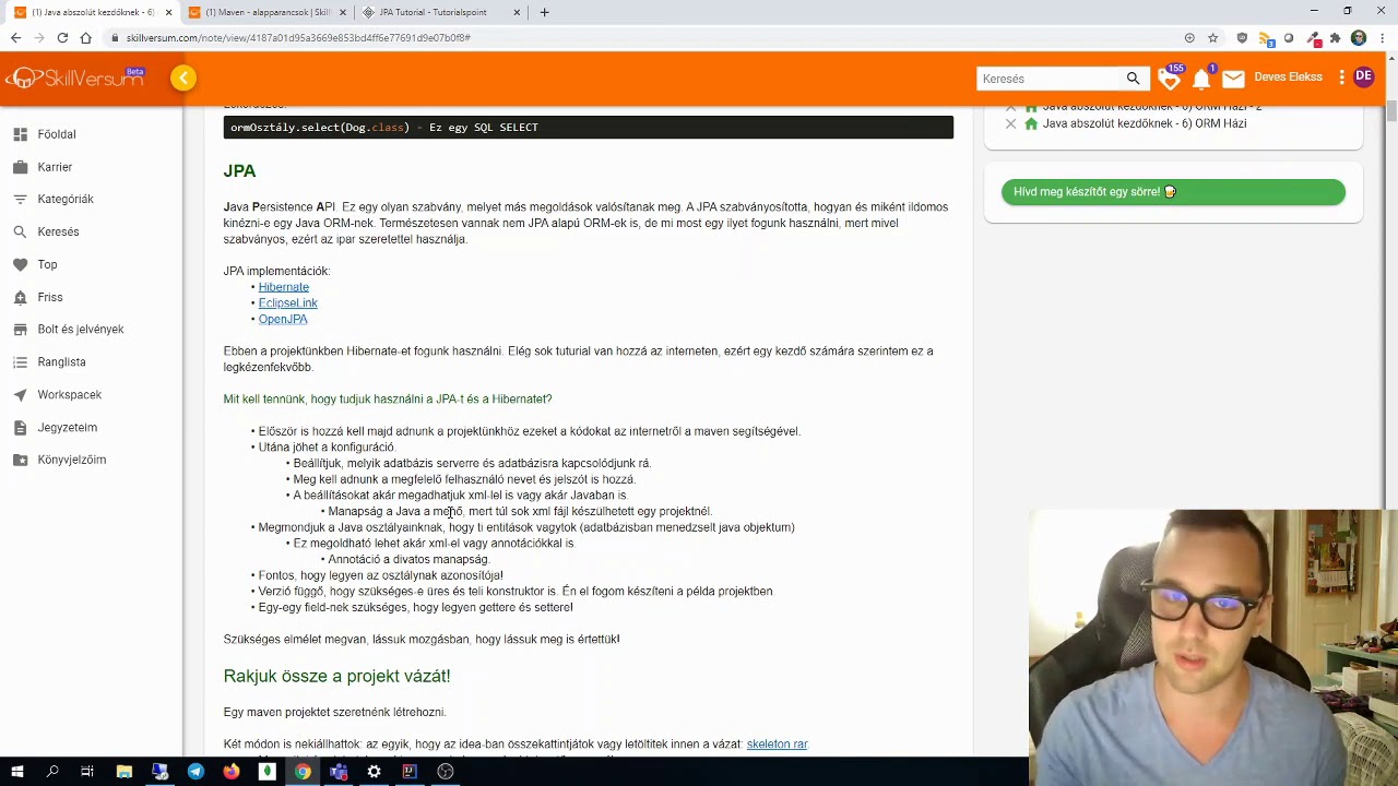 ORM, JPA, Hibernate bevezetés - Java Programozás Kezdőknek - 27. rész