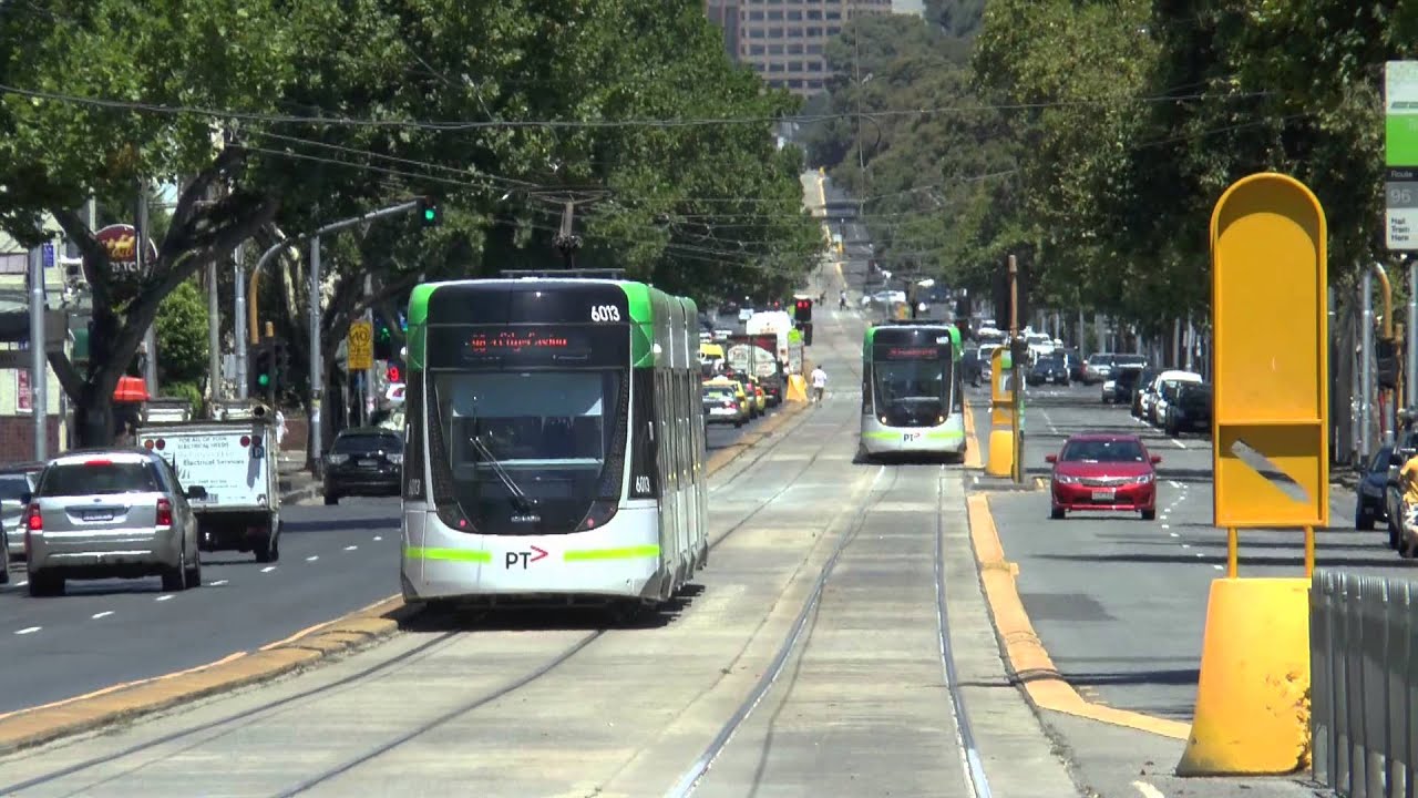 Melbourne Bombardier E Class Trams on Route 96 Nicholson St