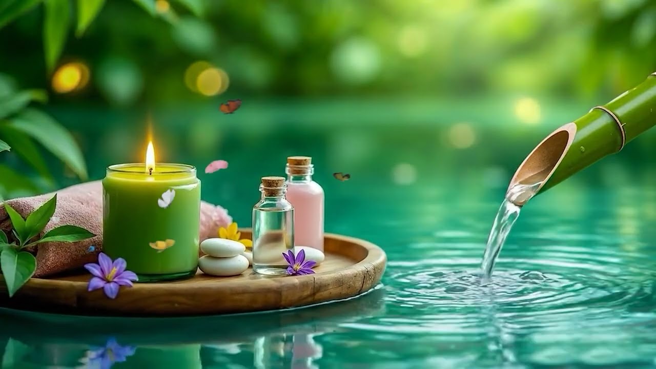Ultimate Zen Piano Music with Flowing Bamboo Water