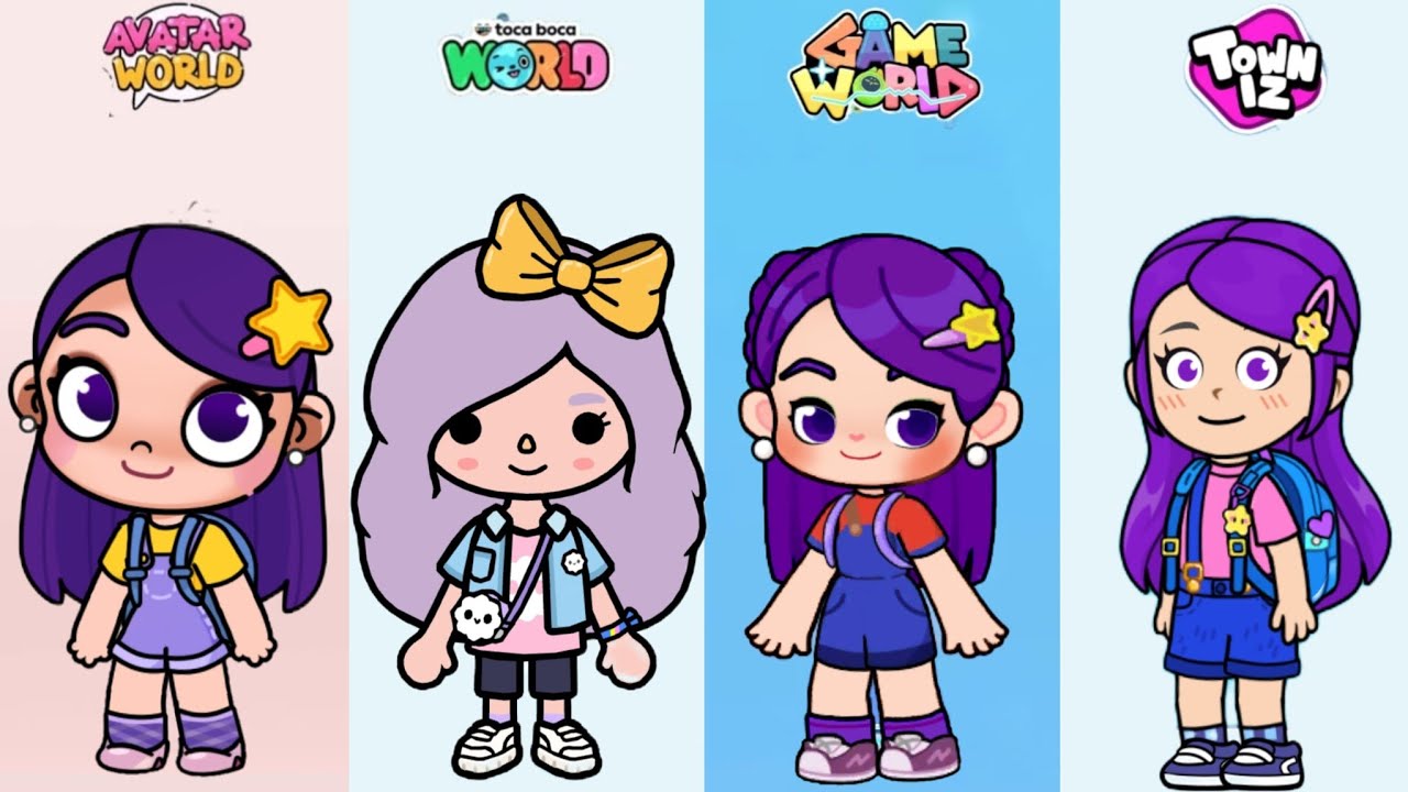 💜 Purple Star Look In 4 Gameplay #pazu #avatarworld #tocaboca #gameworld