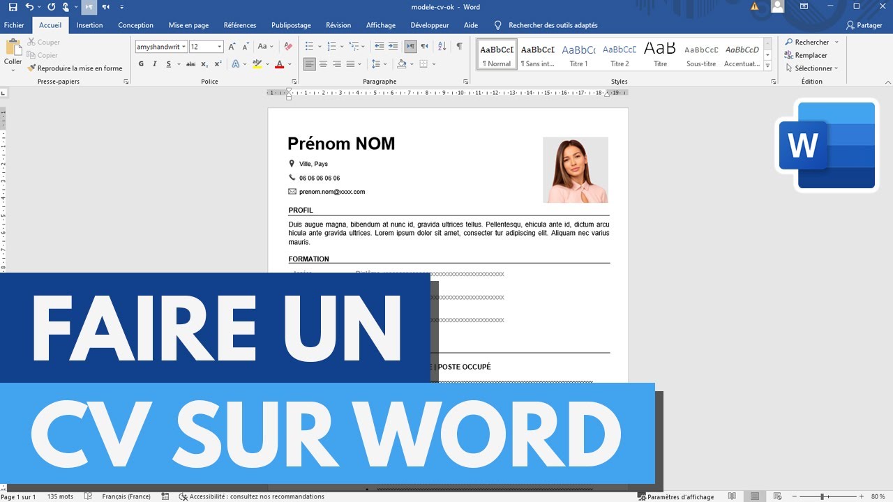 Comment Faire un CV sur Word – Facile et rapide (2026)