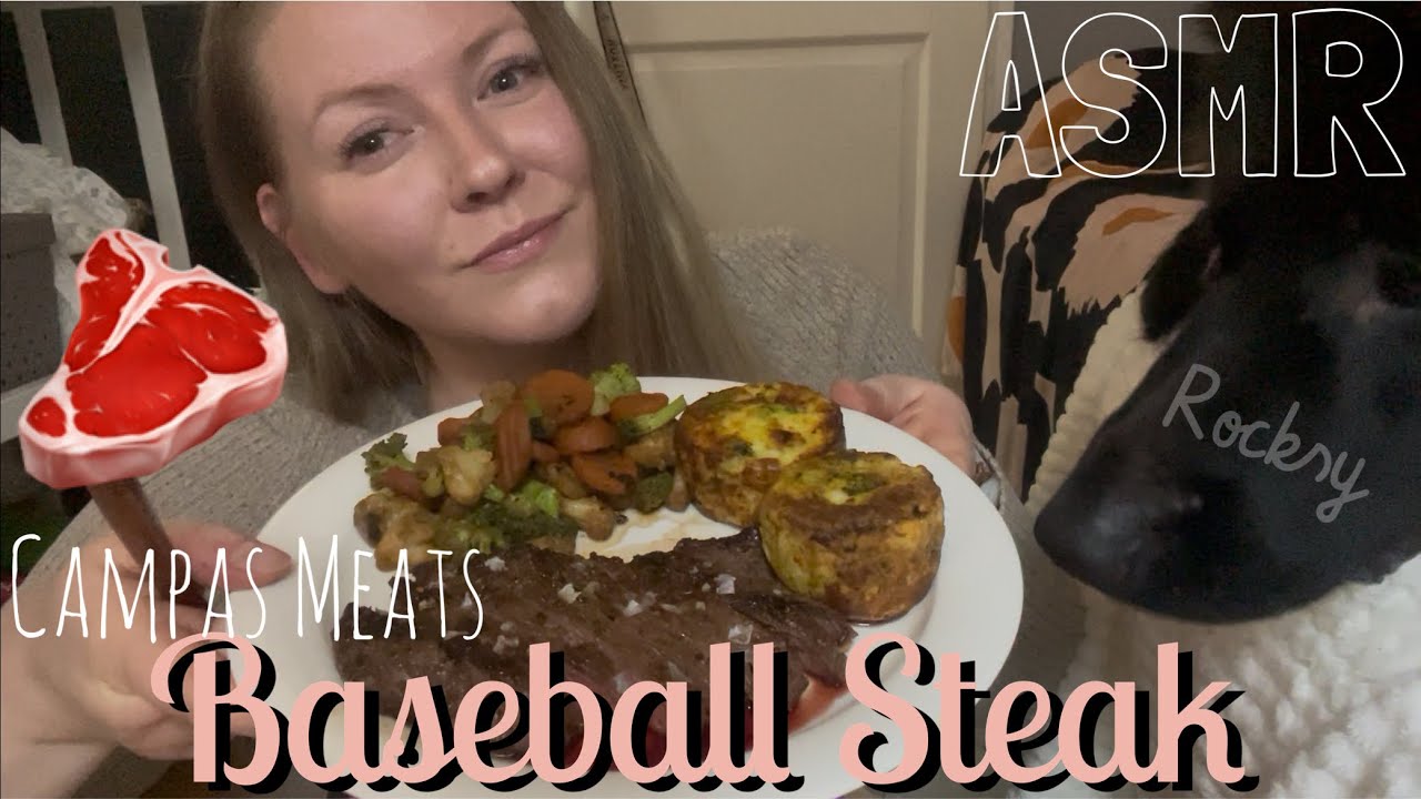 BASEBALL STEAK 🥩 by Campas Meats ~ ASMR Mukbang Relaxing Eating Sounds
