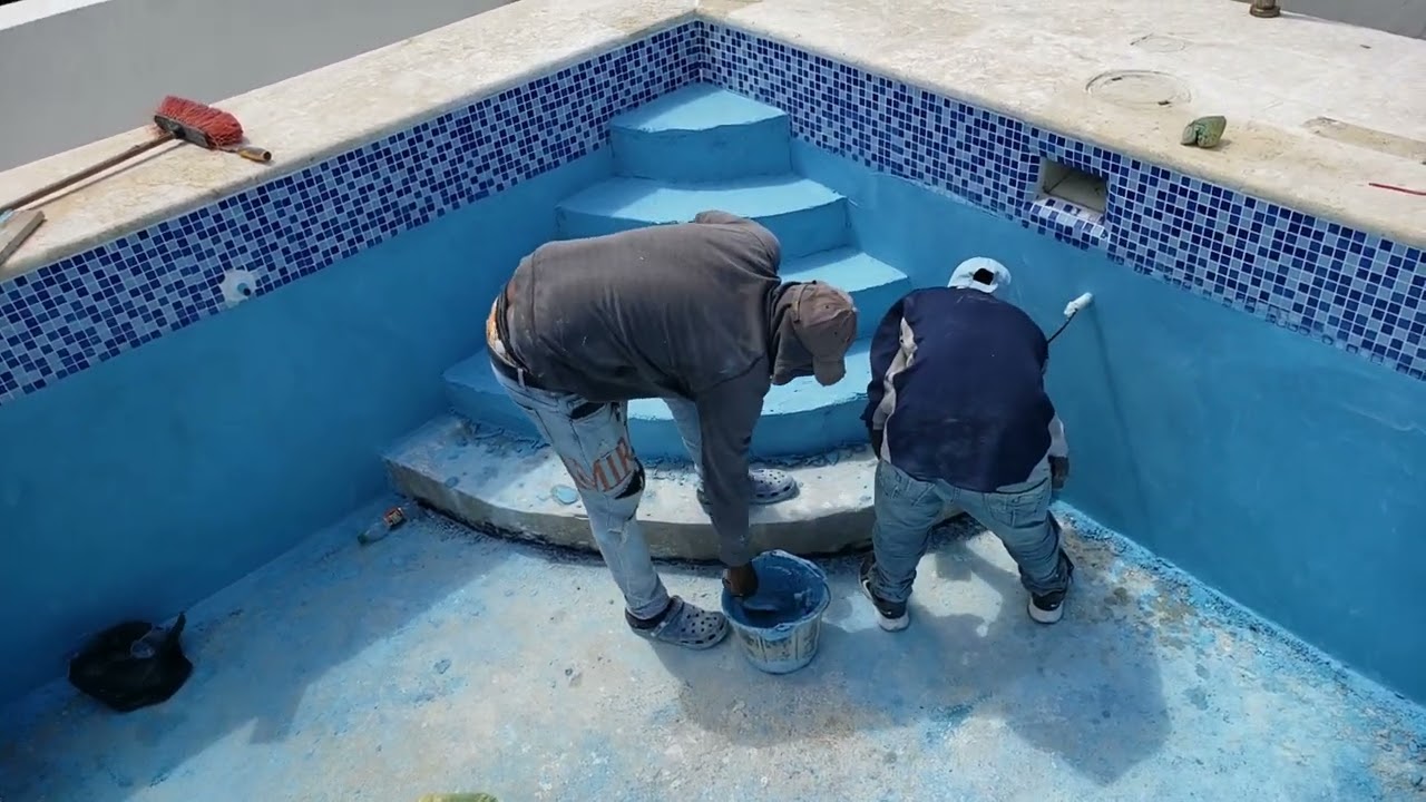 REPARACIÓN DE LA PISCINA EN EL TERCER PISO EN RD 🇩🇴