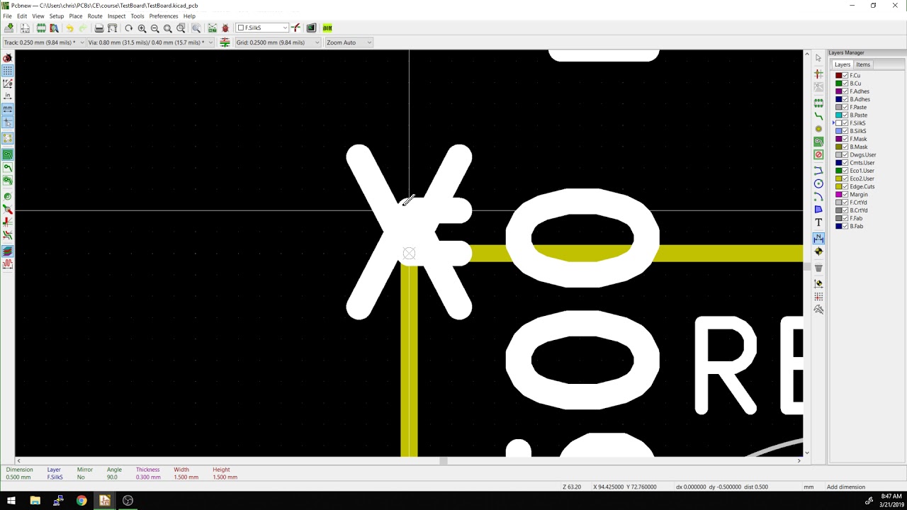 KiCad 5.0 - Adding dimension to your layout