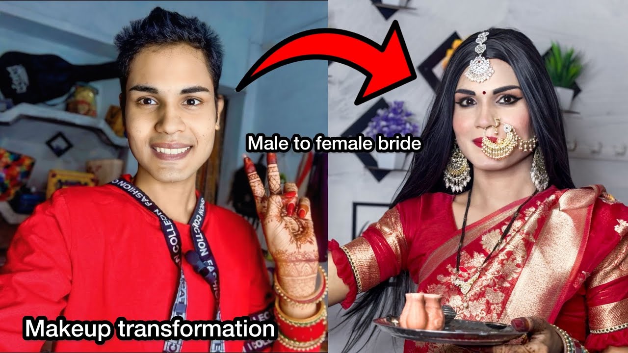 लड़का बना दुल्हन 💍 | Male to Female Full Dulhan Look Transformation | Boy to Girl Makeup Vlog