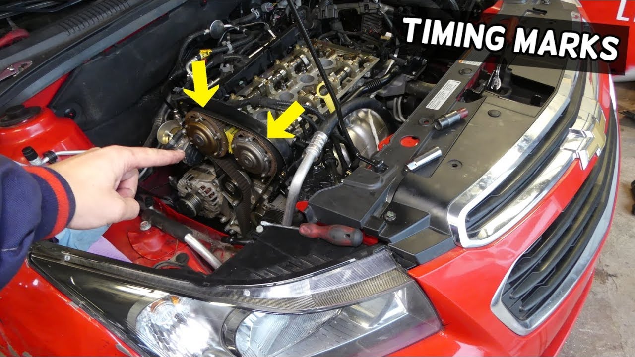 TIMING MARKS CHEVROLET CRUZE SONIC. TIMING BELT REPLACEMENT MARKS CHEVY 1.8