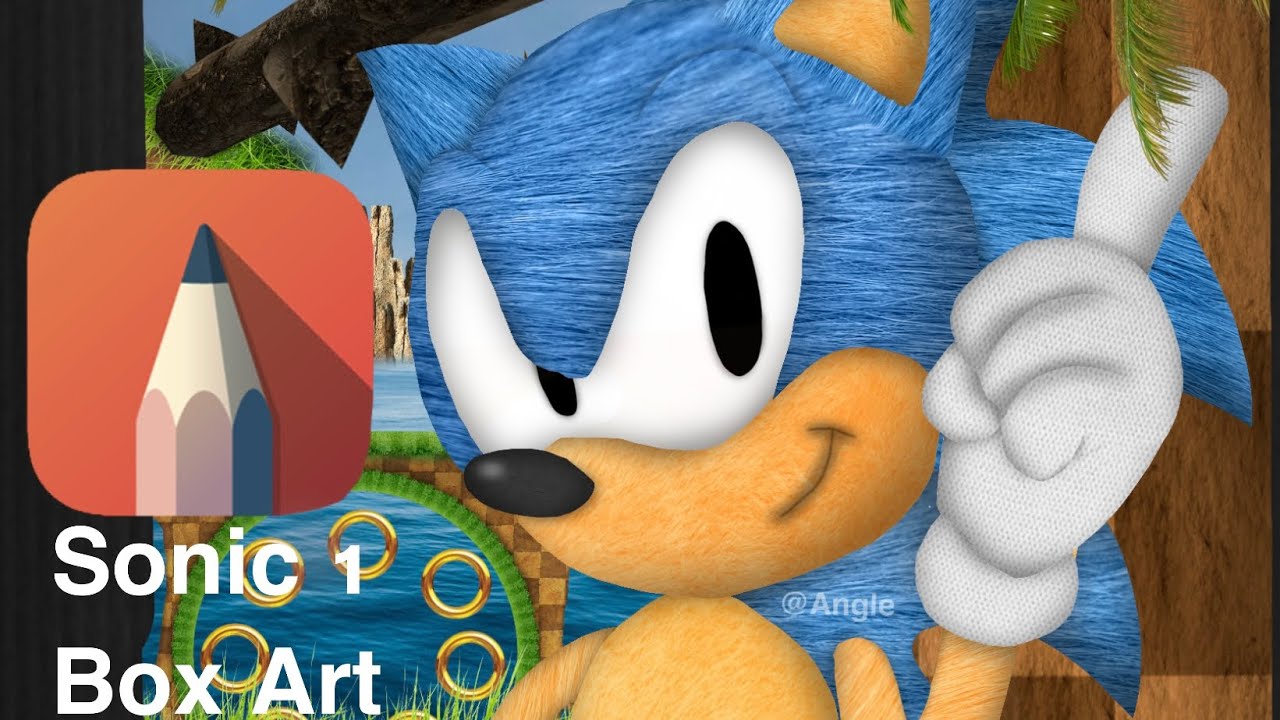 Drawing the Sonic 1 box art using realistic textures. With autodesk sketchbook.
