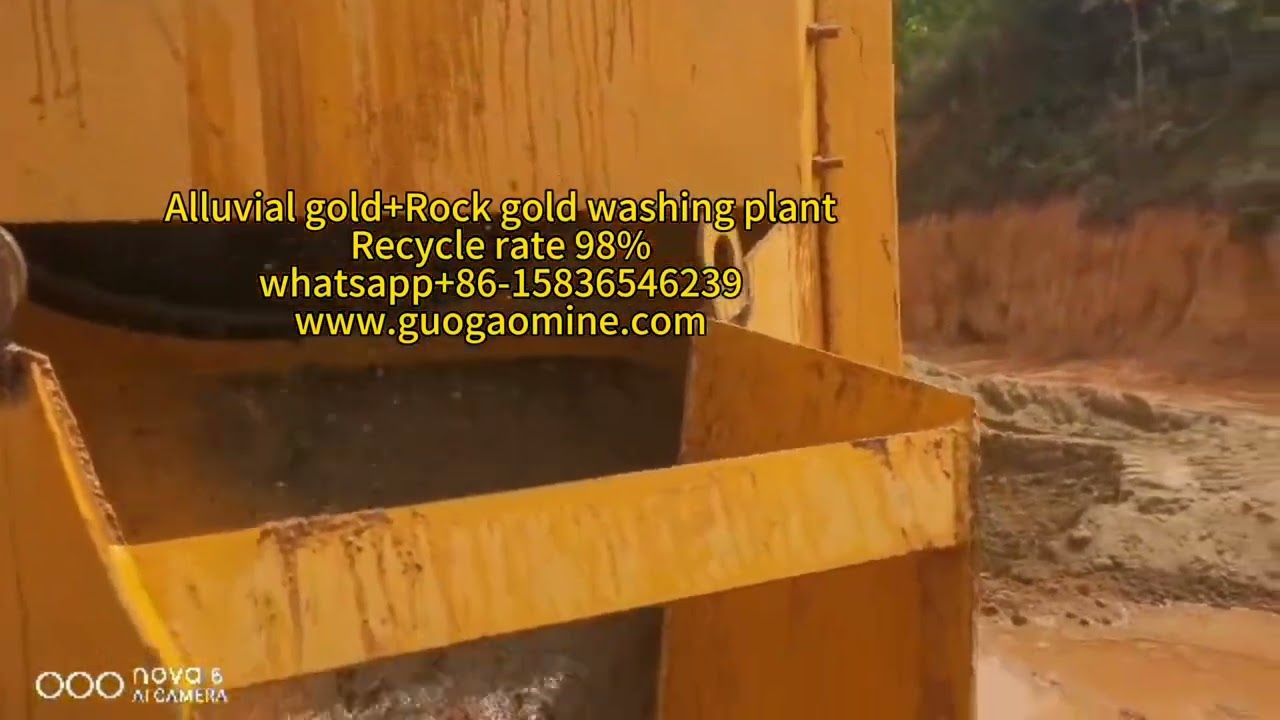 Alluvial gold washing machine, 50tons/hour Ghana site.