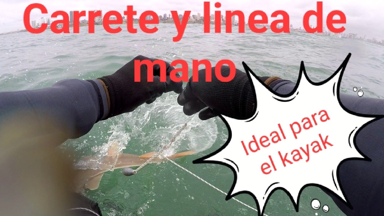 Carrete y línea de mano, ideal para la pesca en kayak