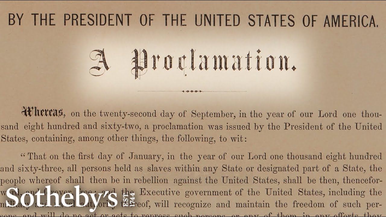 The Emancipation Proclamation and 13th Amendment Head to Auction at Sotheby’s