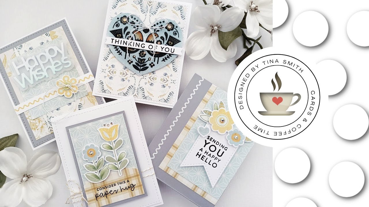 Simon Says Stamp Happy Hello | March 2023 Card Kit | 4 Cards - 1 Kit