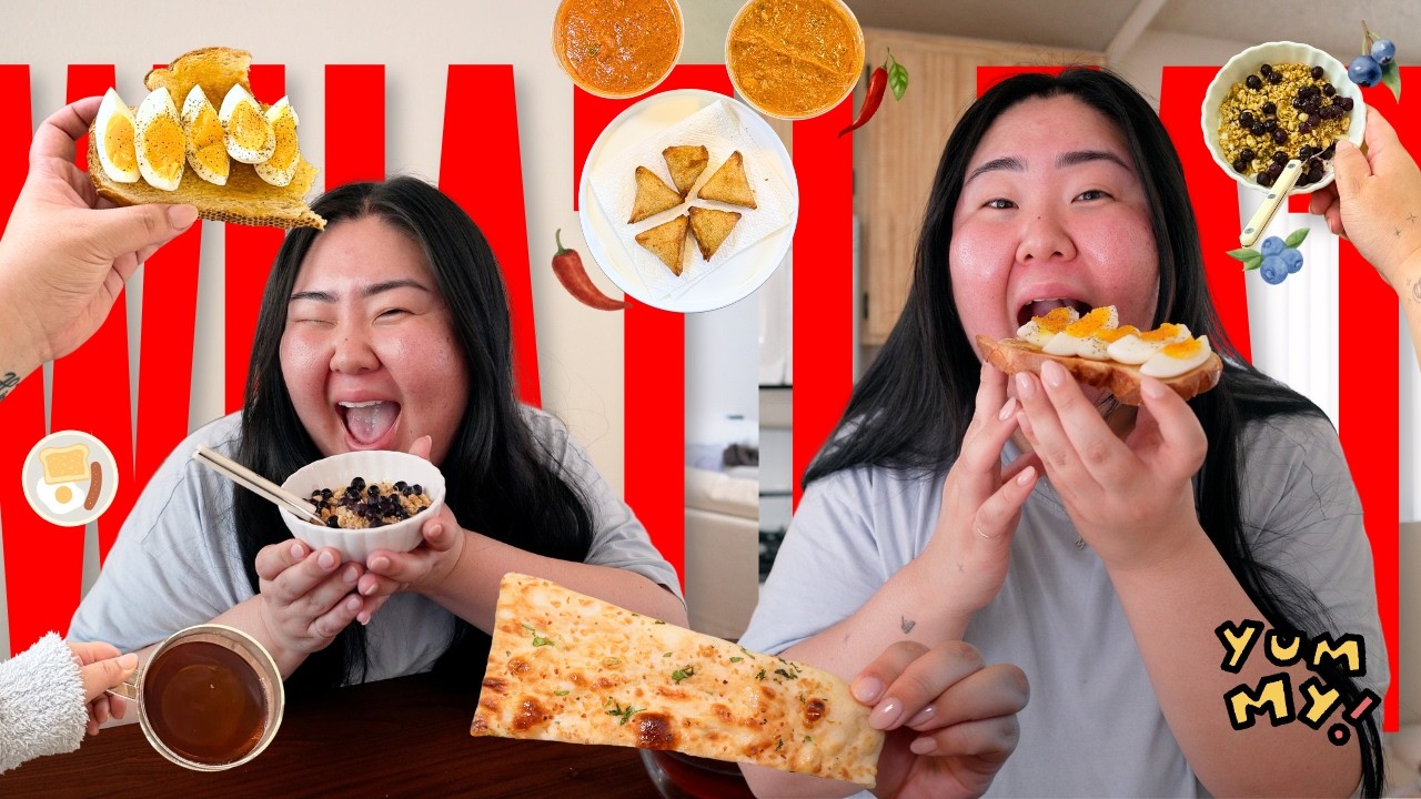 WHAT I EAT | *favorite* yogurt combo + egg toast and bomb a** Indian food | Monday Munchies