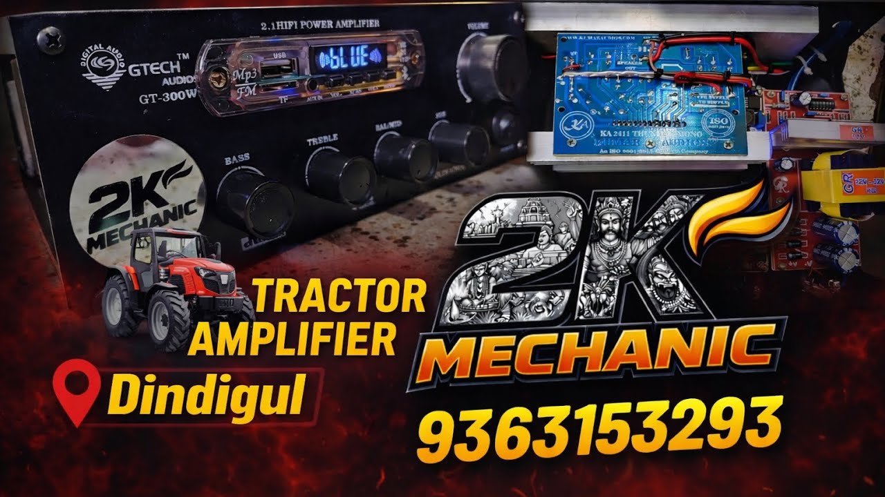 TRACTOR 🚜 HEAVY AMPLIFIER 💪 12INCH SUBWOOFER 8INCH SPEAKER 🔊 contact 2k mechanic 9363153293
