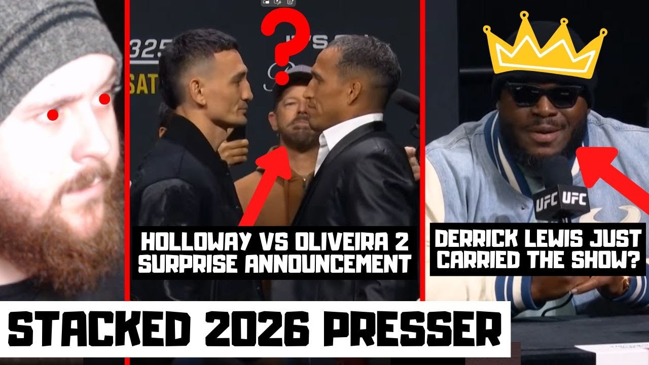 UFC 2026 Press Conference Reaction? HOLLOWAY VS OLIVEIRA OFFICIAL 2? Derrick Lewis Steals The Show?