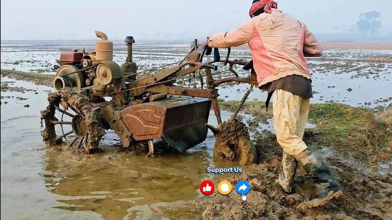 কাদা খোঁচা গাড়ি // 24 Bleeds Power Tiller 20 hp / Power tiller video 2026 // ADHUNIK HALCHASH