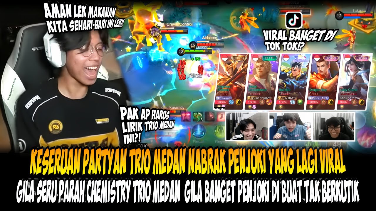 PARTYAN RRQ DYREN NABRAK PENJOKI YANG LAGI VIRAL⁉️SERU PARAH CHEMISTRY TRIO MEDAN NGERI BANGET‼️