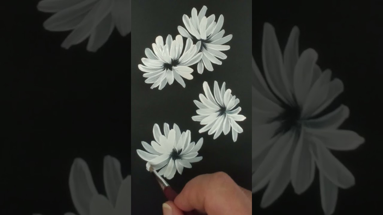 I trucchi per dipingere le margherite solo col bianco. #acrylicpainting #paintingtutorial