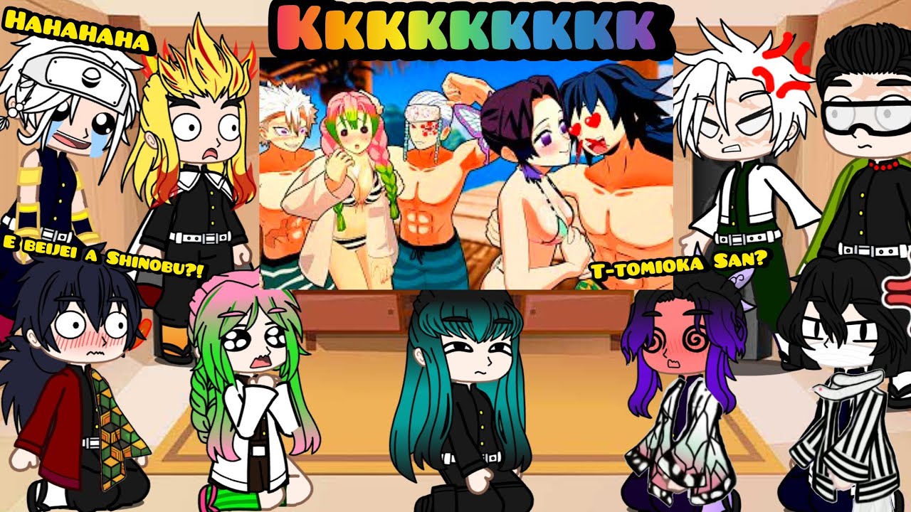 Hashiras react Hashiras curtindo um dia de PRAIA 😂❤️ NO DEMON SLAYER VR •Lanzinho• Kkkkk