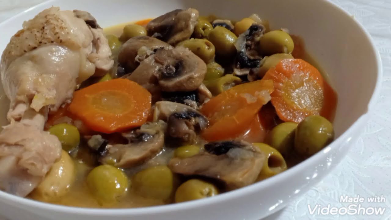 طجين الزيتون بالفطر الطازج بنة عظيمة جربوه بزاف هايل