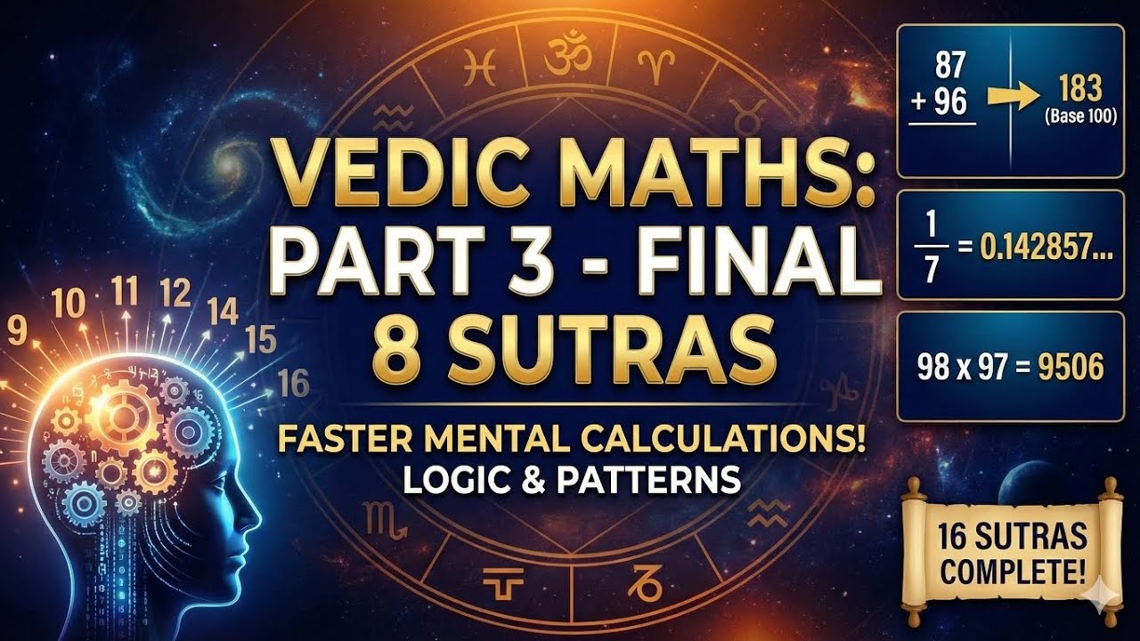Vedic Maths Complete Guide | Learn All 16 Sutras for Fast Mental Calculation 