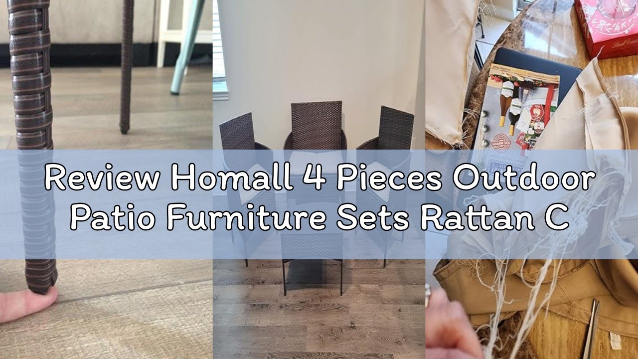 Review Homall 4 Pieces Outdoor Patio Furniture Sets Rattan Chair Wicker Set,Outdoor Indoor Use Backy