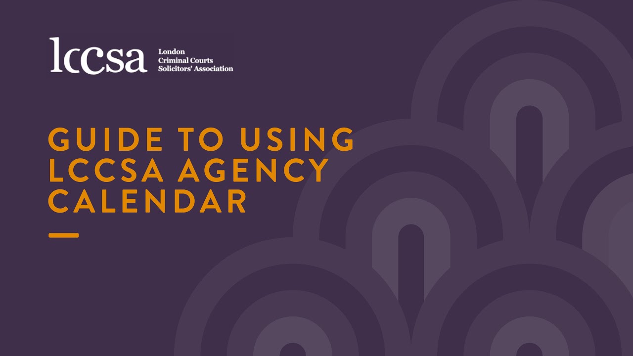 Video guide to using agency calendar
