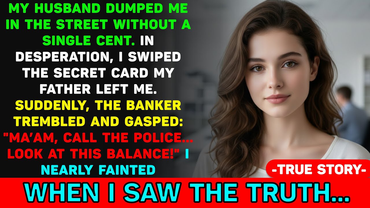 Post-Divorce, He Evicted Me Penniless—But the Banker Recognized My Father’s Ancient Card and Paraly