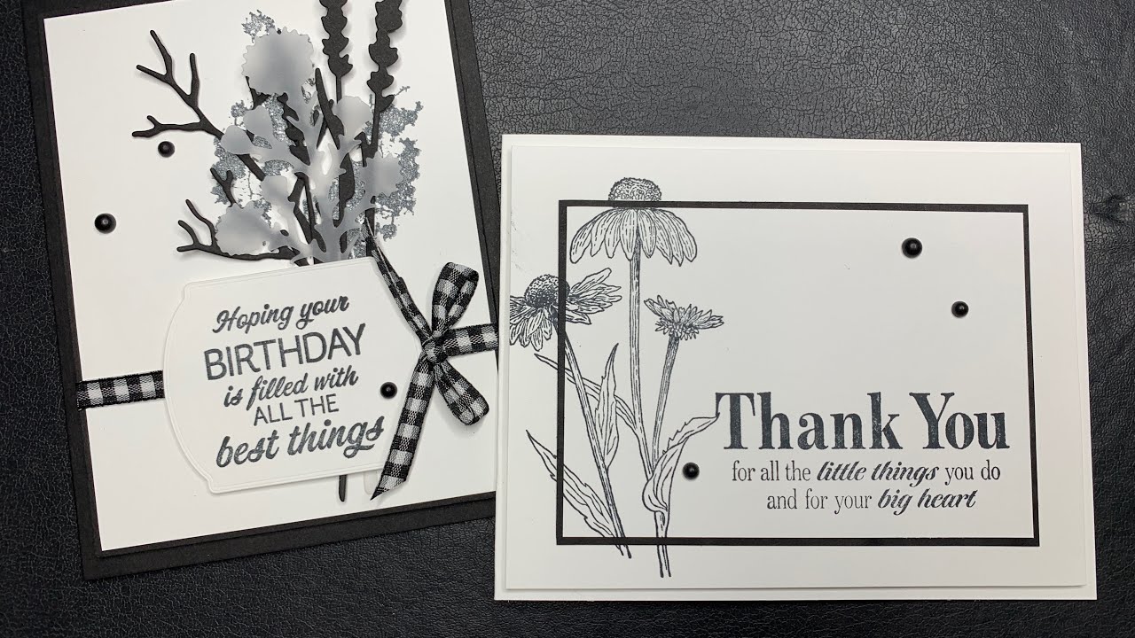 Sweet & Simple Black & White Cards using Stampin' Up! Sunny Sentiments stamps